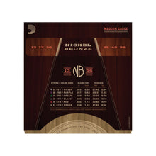 Ladda upp bild till gallerivisning, D'Addario - NB1356 Nickel Bronze Western Set 013-056 Medium - Musik Utan Gränser
