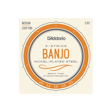 Ladda upp bild till gallerivisning, D'Addario - EJ61 banjosträngar 5-strängad - Musik Utan Gränser