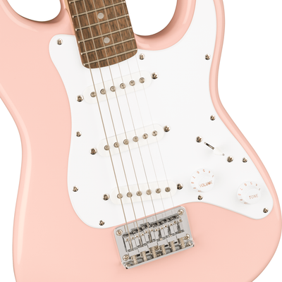 Squier by Fender - Mini Stratocaster Laurel Fingerboard Shell Pink 3/4 - Musik Utan Gränser 