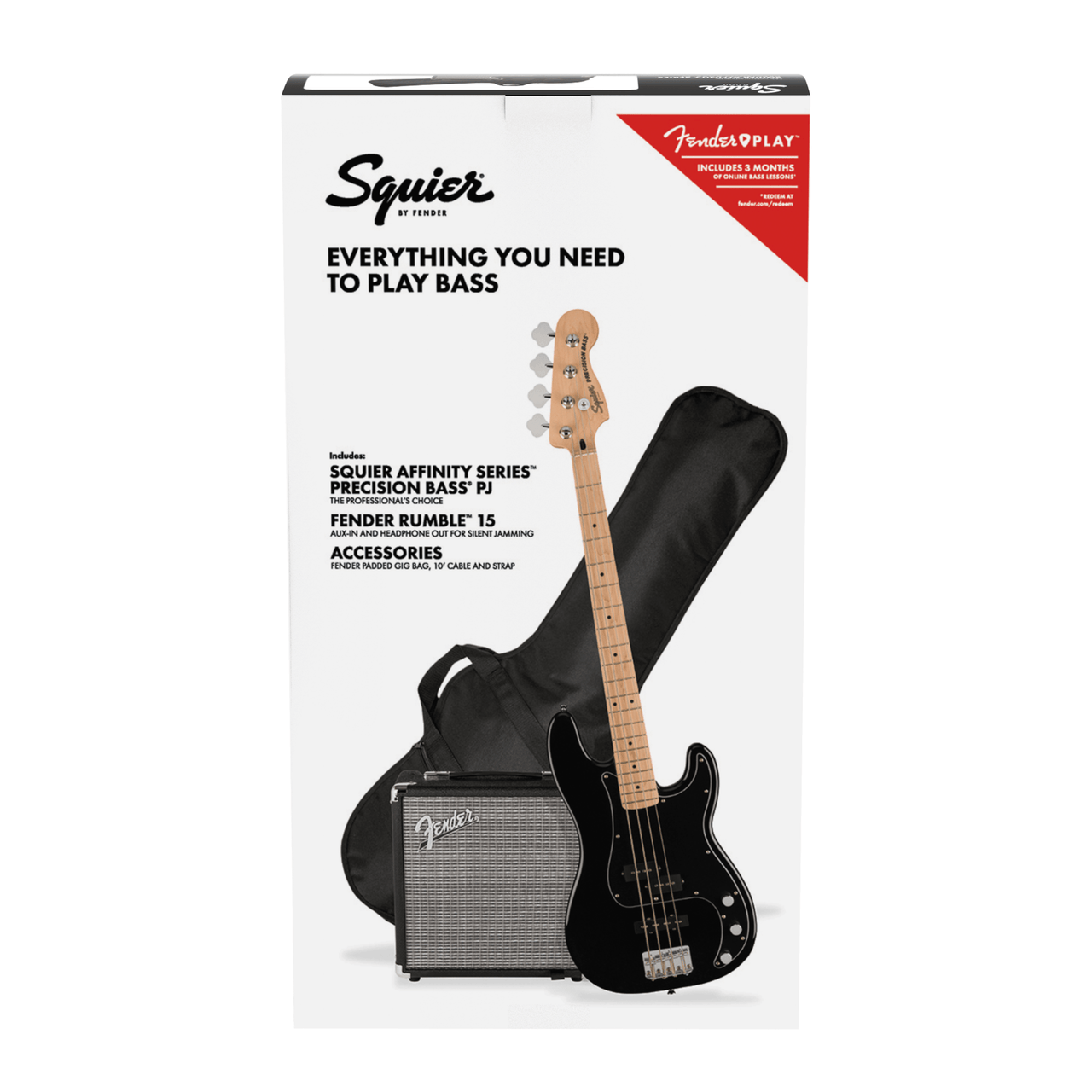 Squier by Fender - Affinity Series P-Baspaket Svart - Musik Utan Gränser 