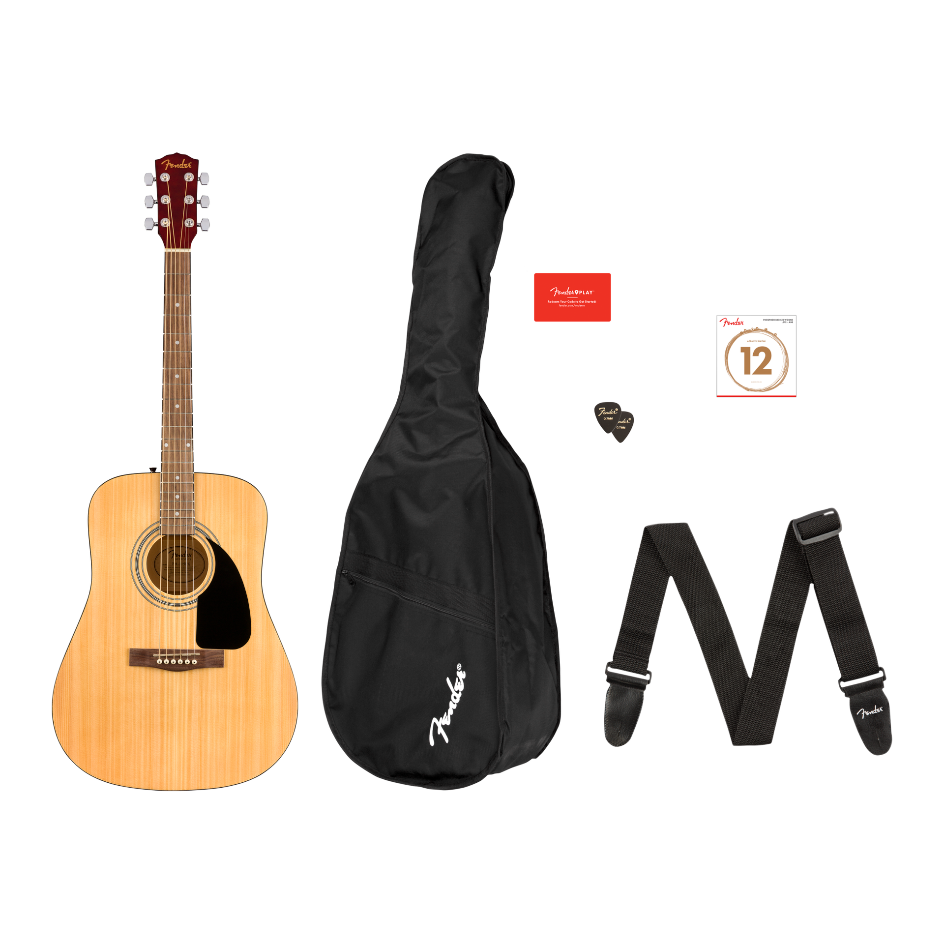 Fender - FA-115 Dreadnought Pack Natural Walnut - Musik Utan Gränser 