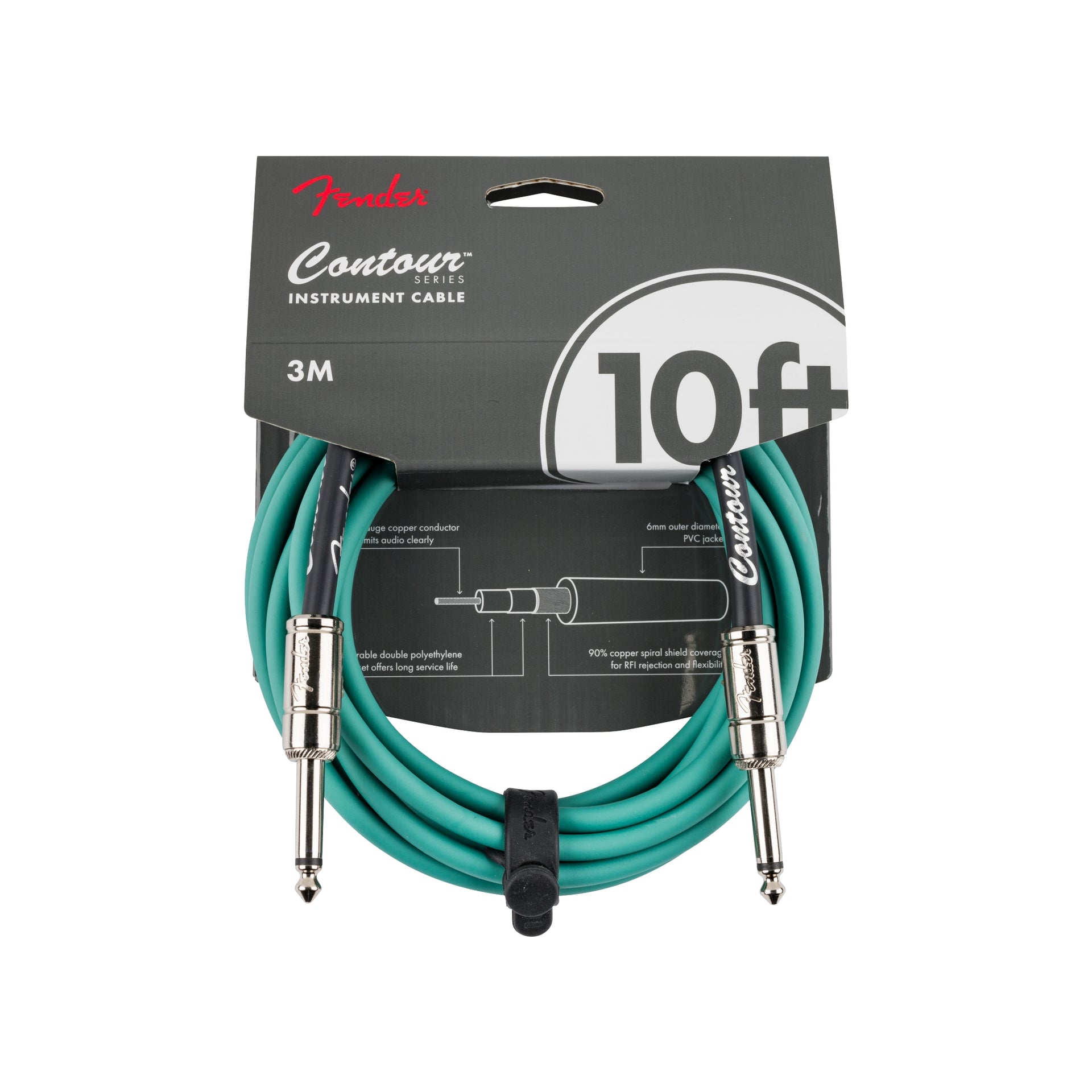 Contour Instrument Cable Sherwood Green 10'