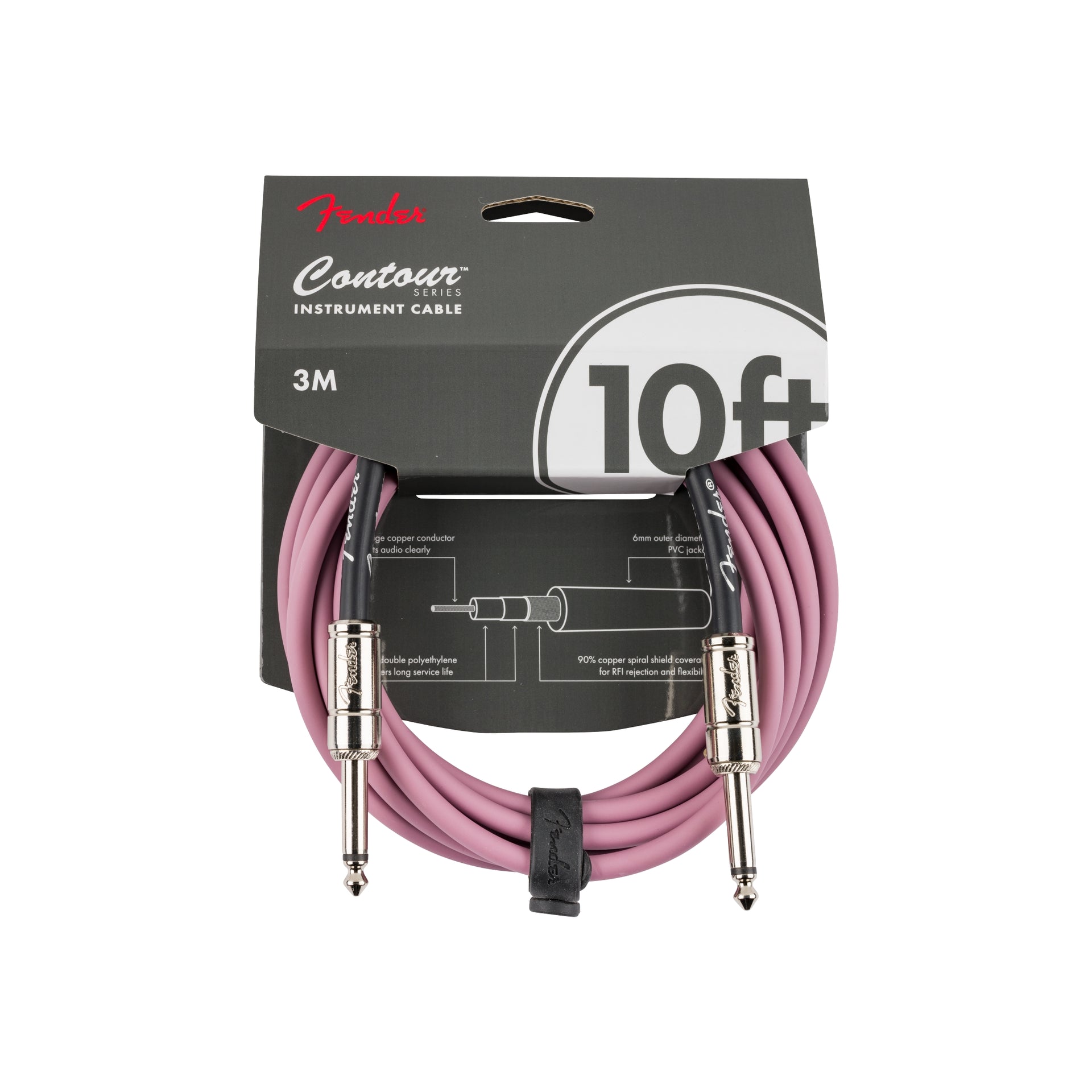 Contour Instrument Cable Burgundy Mist 10'