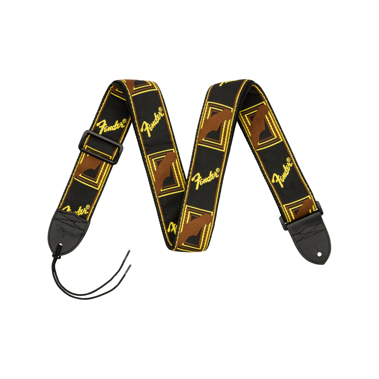Monogrammed Strap Black/Yellow/Brown 2"