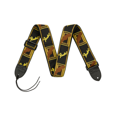 Monogrammed Strap Black/Yellow/Brown 2"