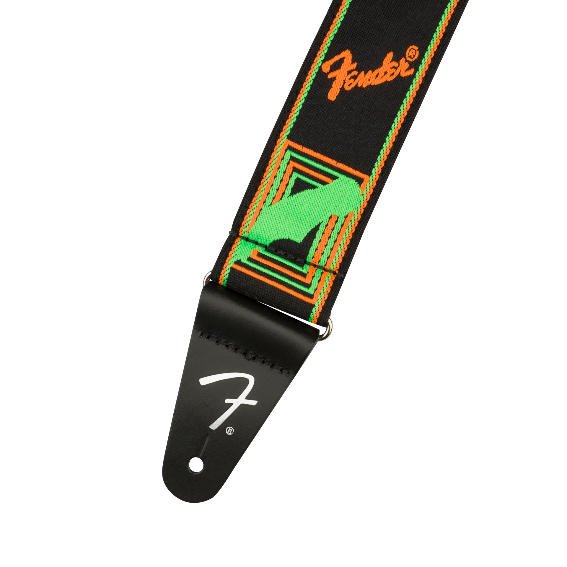 Neon Monogrammed Strap Green and Orange 2"