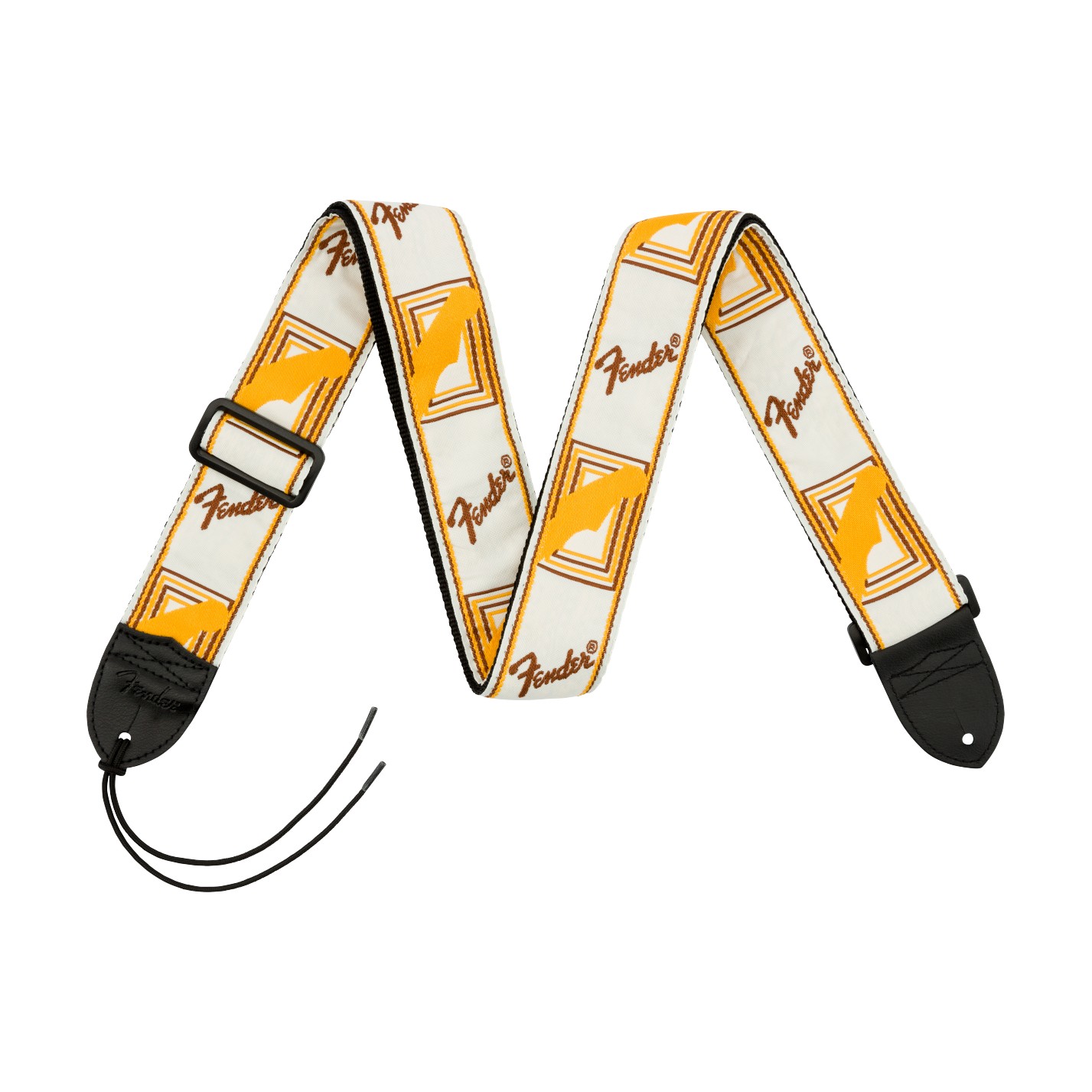 Fender - Monogrammed Strap White/Brown/Yellow 2" - Musik Utan Gränser 