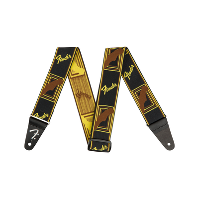 Fender - WeighLess Monogram Strap Black/Yellow/Brown - Musik Utan Gränser 