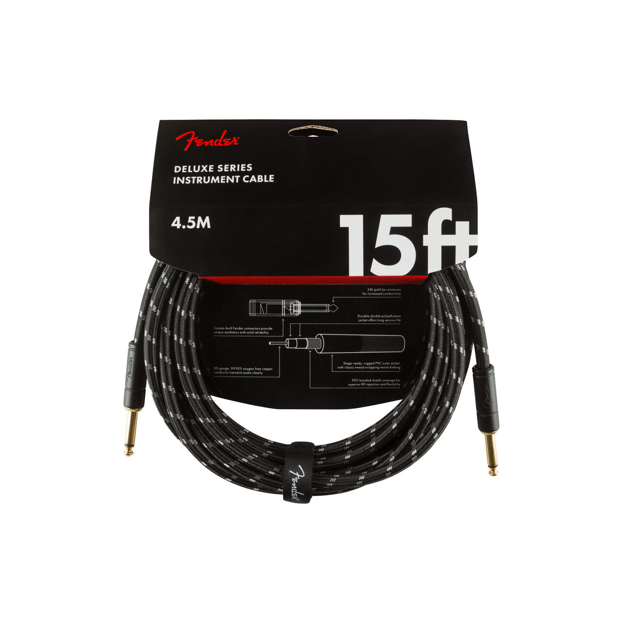 Deluxe Series Instrument Cable Straight/Straight 15