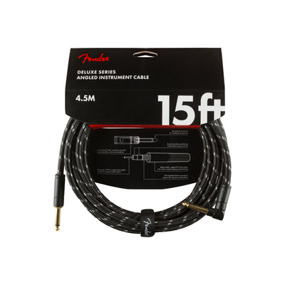 Deluxe Series Instrument Cable Straight/Angle 15' Black Tweed