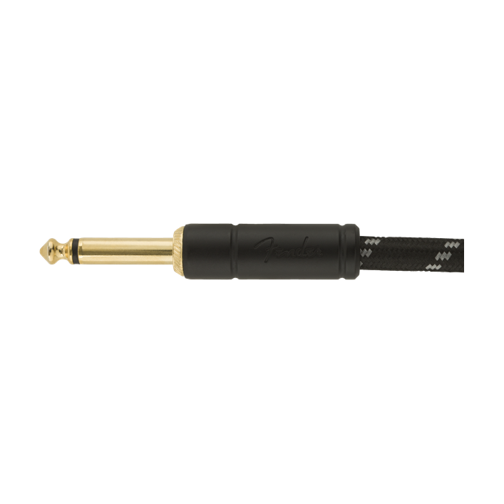 Fender - Deluxe Series Instrument Cable Rak/vinklad 10' Black Tweed - Musik Utan Gränser 