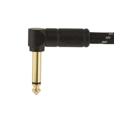 Fender - Deluxe Series Instrument Cable Rak/vinklad 10' Black Tweed - Musik Utan Gränser 