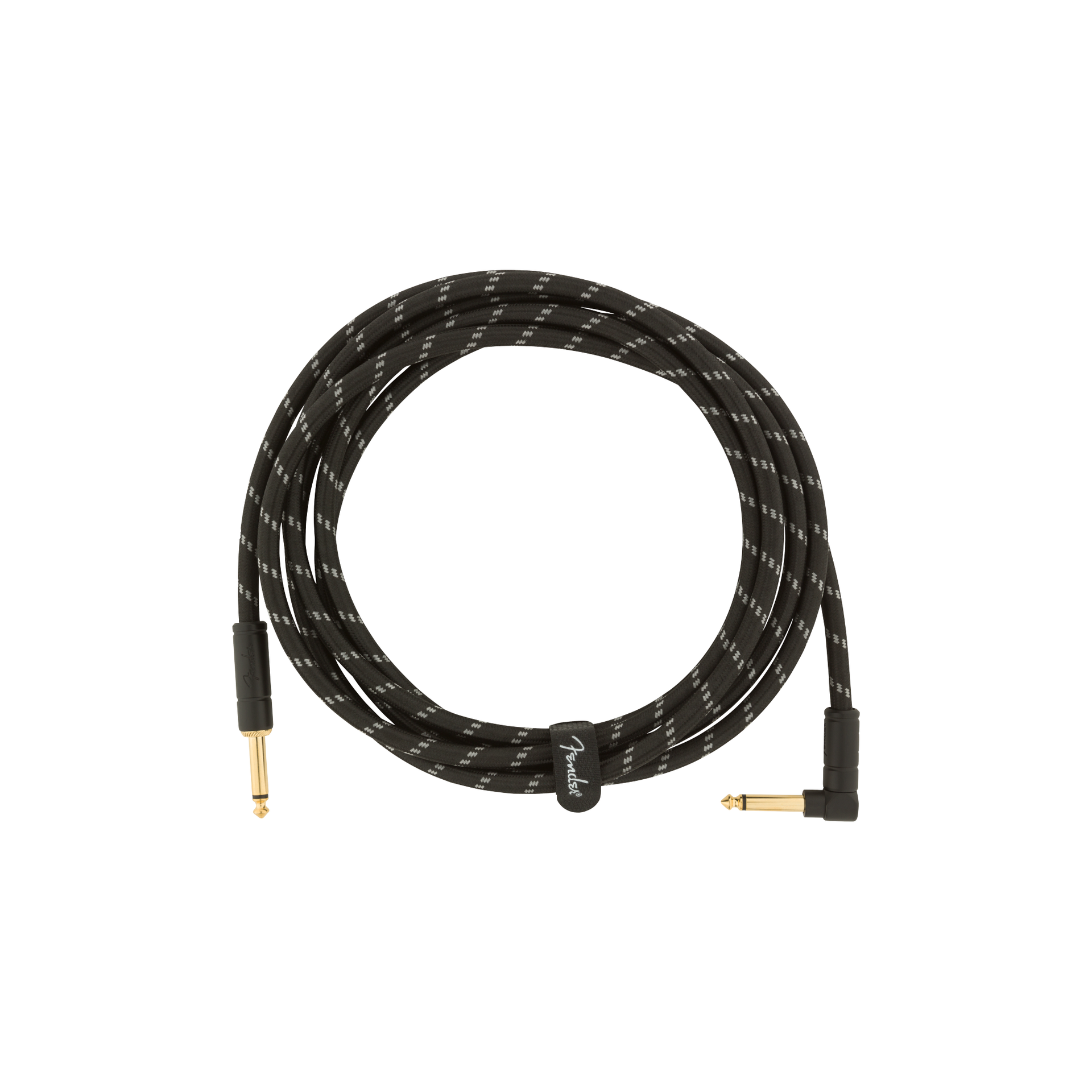Fender - Deluxe Series Instrument Cable Rak/vinklad 10' Black Tweed - Musik Utan Gränser 