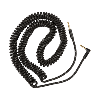 Fender - Deluxe Serie Spiralkabel black tweed 30ft rak/vinklad - Musik Utan Gränser 