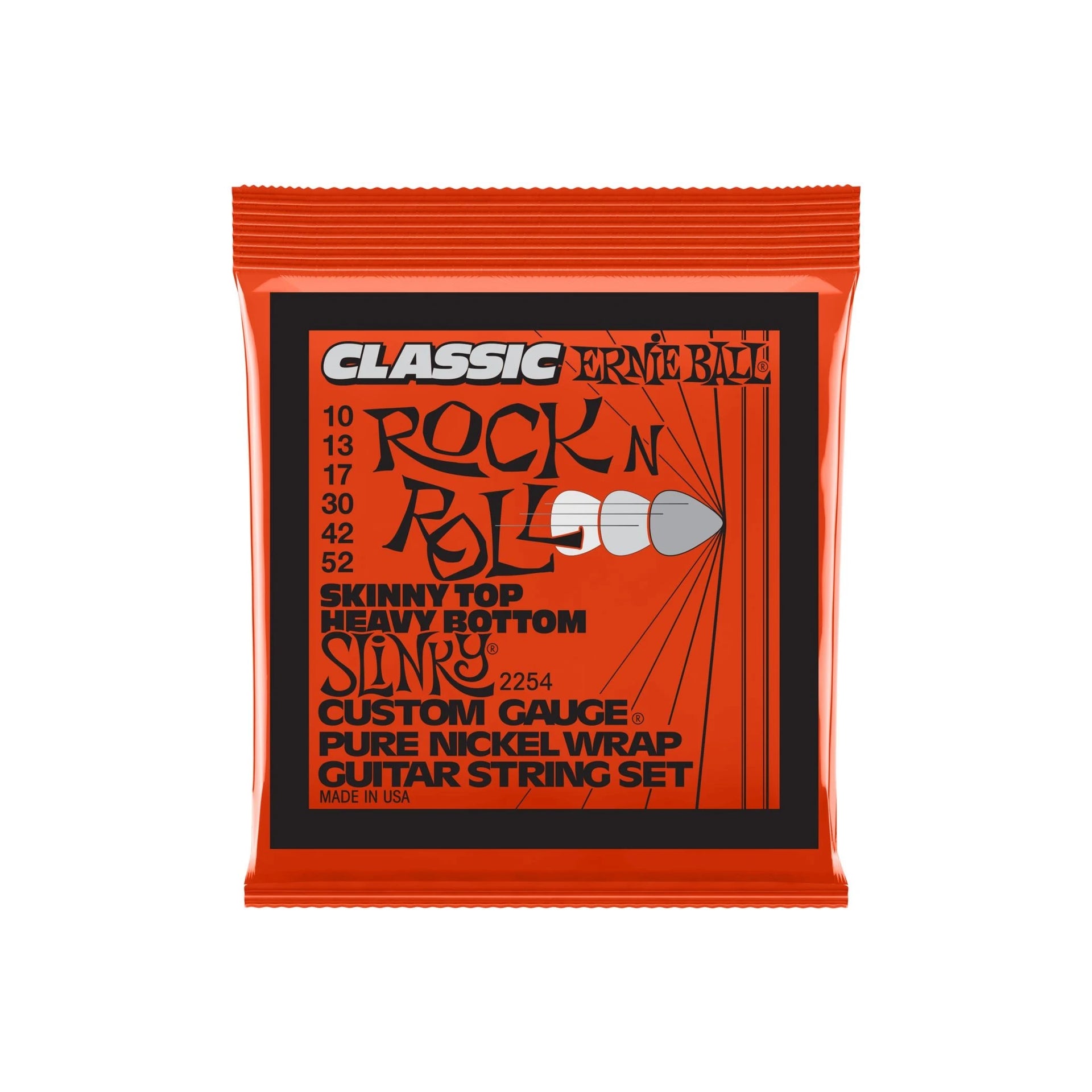 Ernie Ball 2254 Classic Skinny Top Heavy Bottom Slinky Pure Nickel 10-52