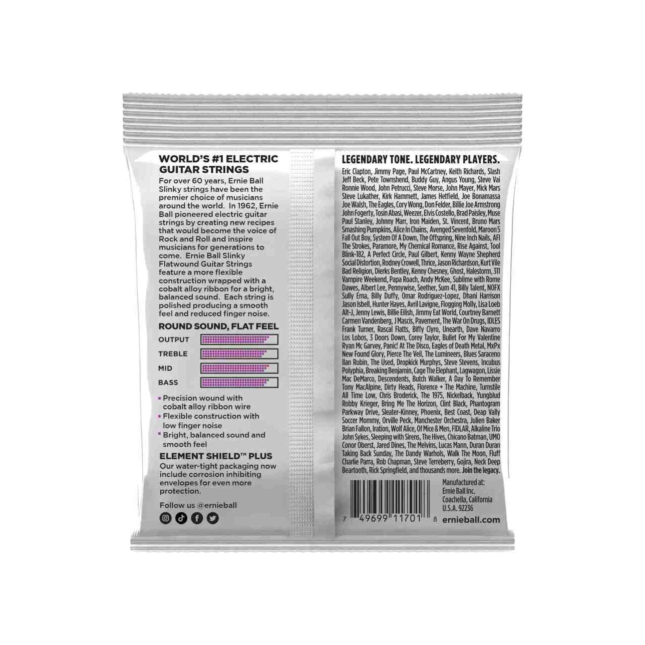 Ernie Ball - 2590 Flatwound Slinky 011-048 - Musik Utan Gränser 