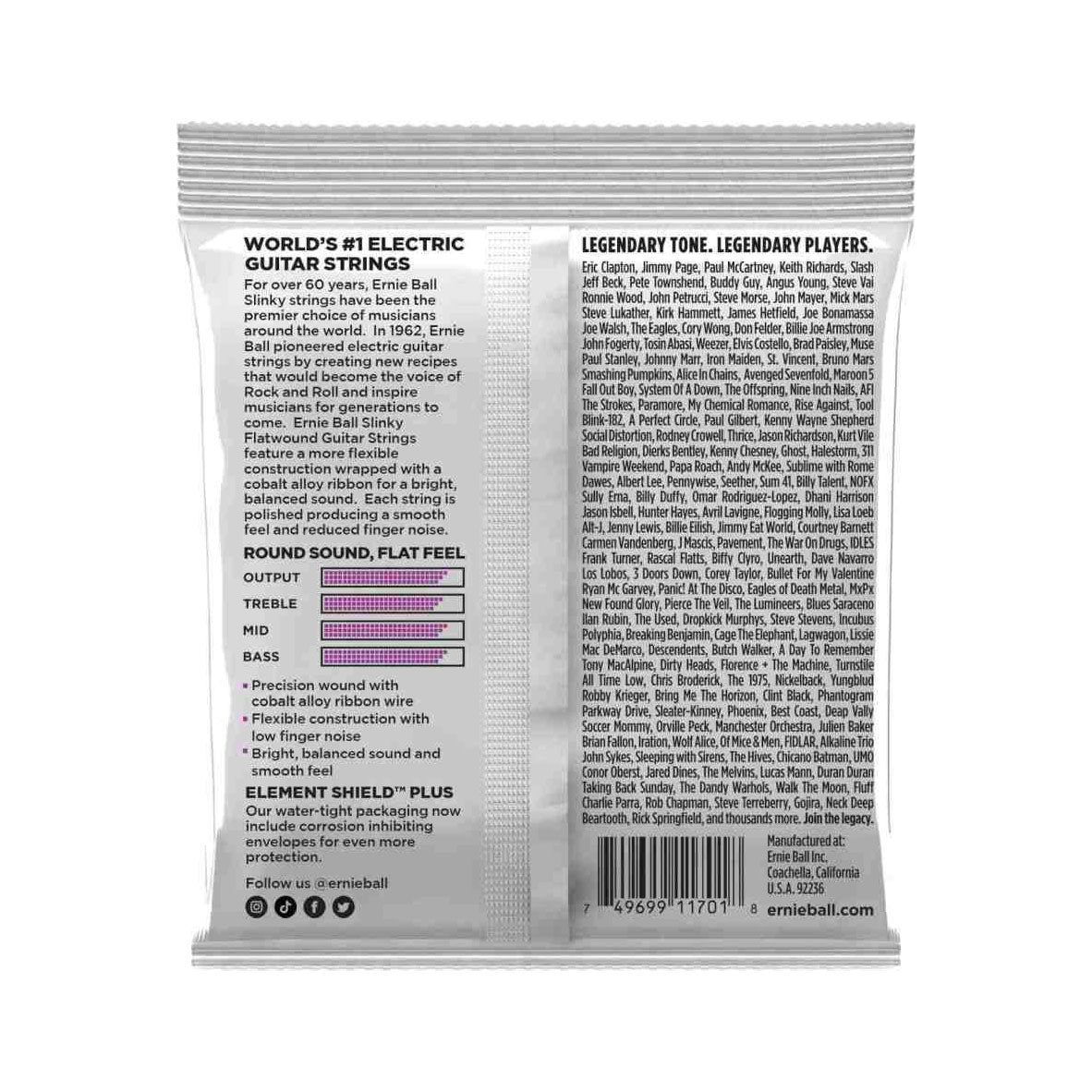 Ernie Ball - 2590 Flatwound Slinky 11-48 - Musik Utan Gränser 