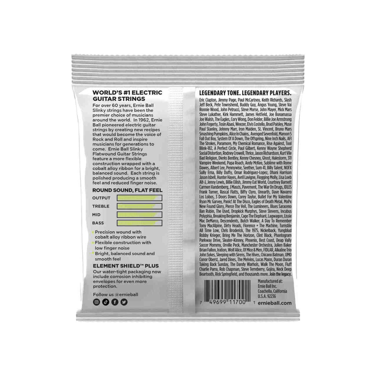 Ernie Ball - 2591 Flatwound Slinky 010-046 - Musik Utan Gränser 