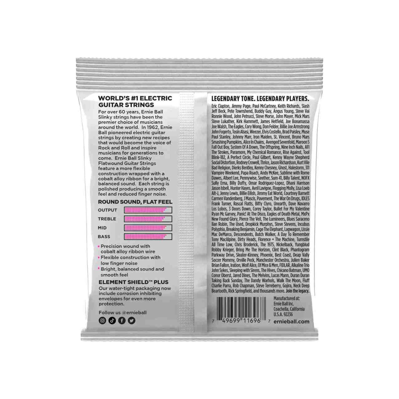 Ernie Ball - 2593 Flatwound Slinky 009-042 - Musik Utan Gränser 