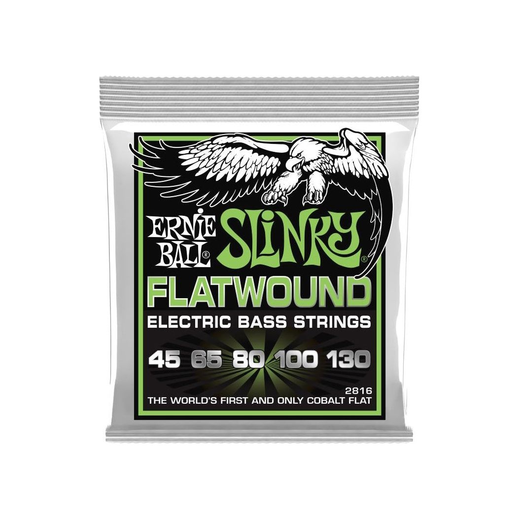 Ernie Ball - 2816 Cobalt Flatwound Regular Slinky 5-Strängset - Musik Utan Gränser 