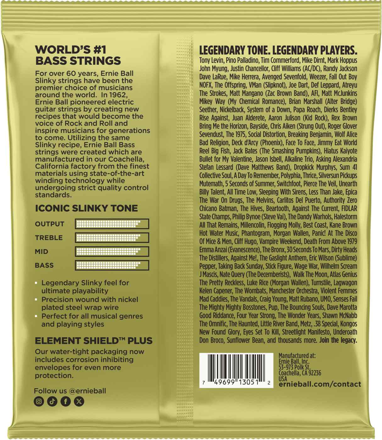 2823 5-String Bass Mammoth Slinky Nickel 55-145