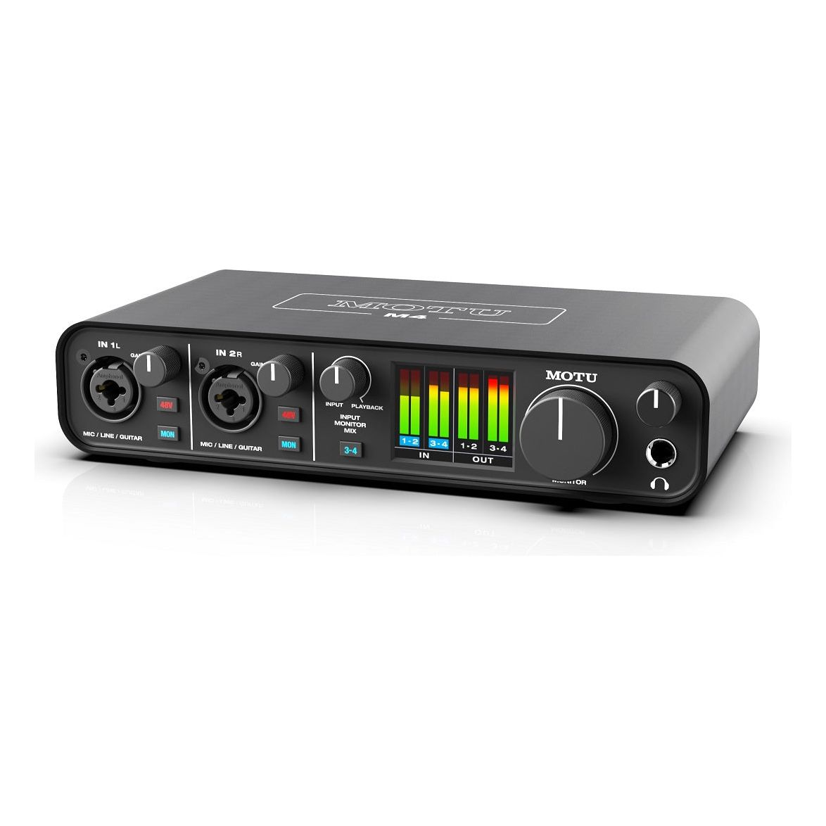 Motu - M4 4-in/4-ut USB-C ljudkort med ultralåg latency - Musik Utan Gränser 