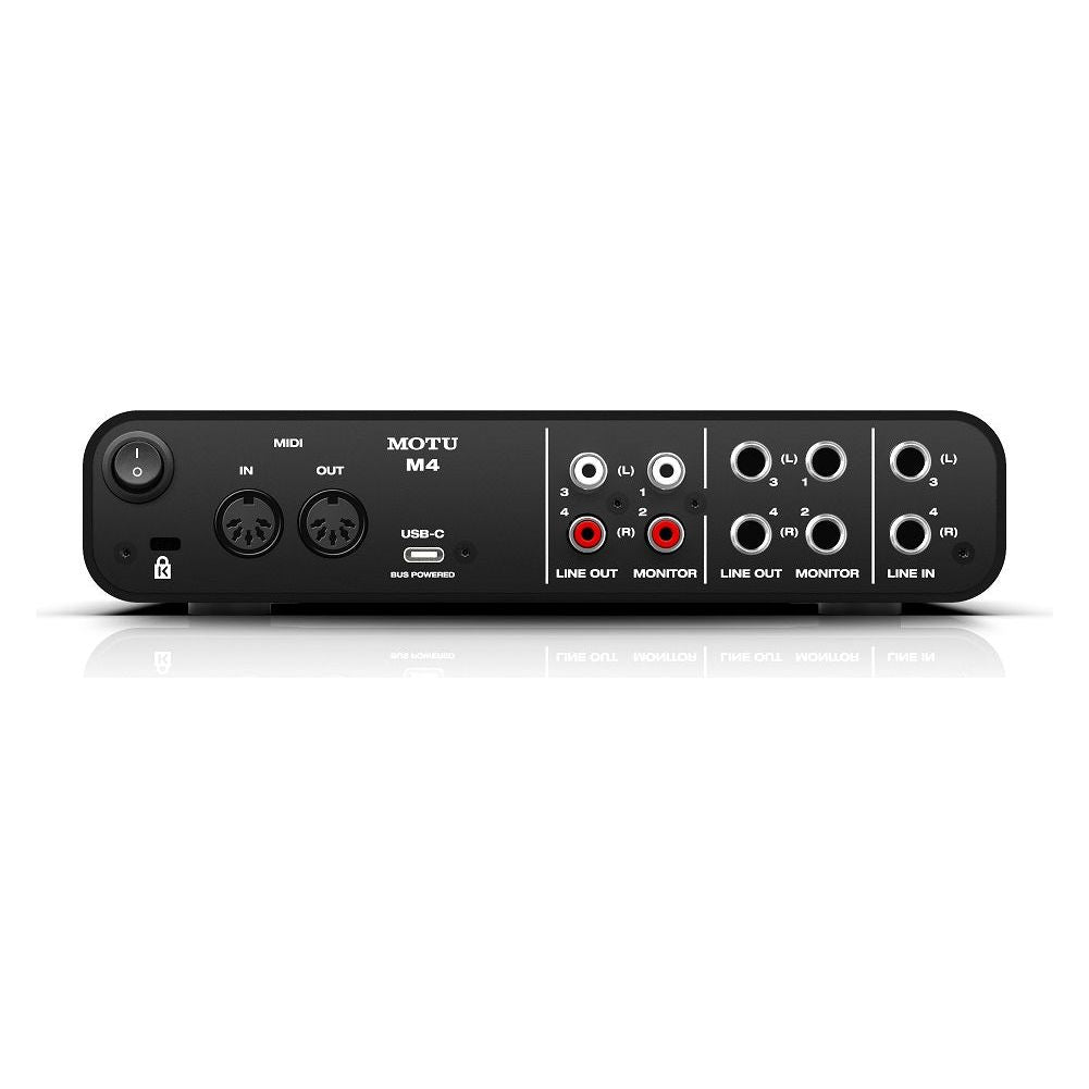 Motu - M4 4-in/4-ut USB-C ljudkort med ultralåg latency - Musik Utan Gränser 