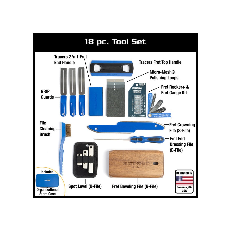 MN880 Premium Guitar Tech Fret Tool Set - 18 pcs