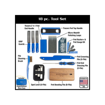 MN880 Premium Guitar Tech Fret Tool Set - 18 pcs