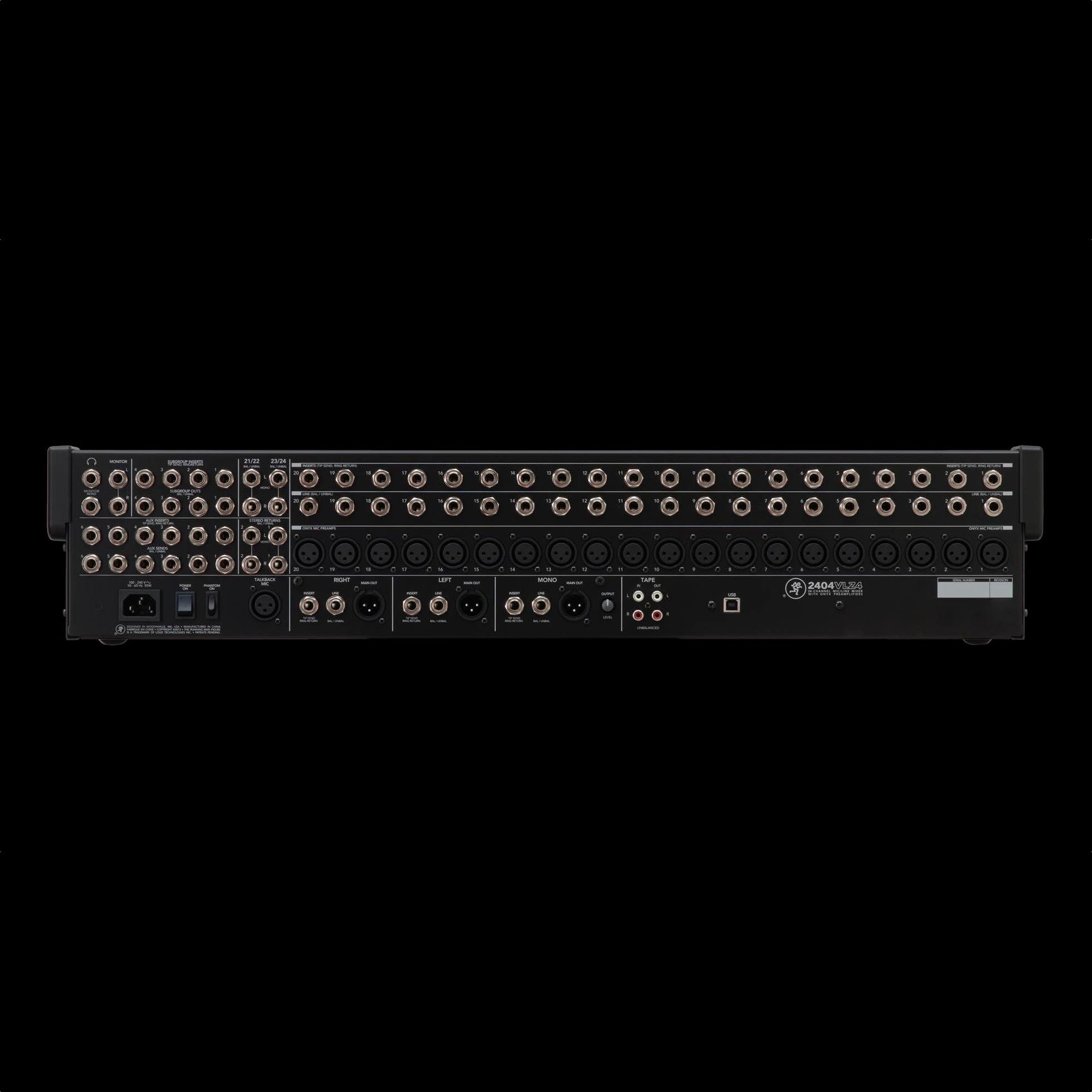 2404VLZ4 24-Channel 4-Bus Analog Effects Mixer