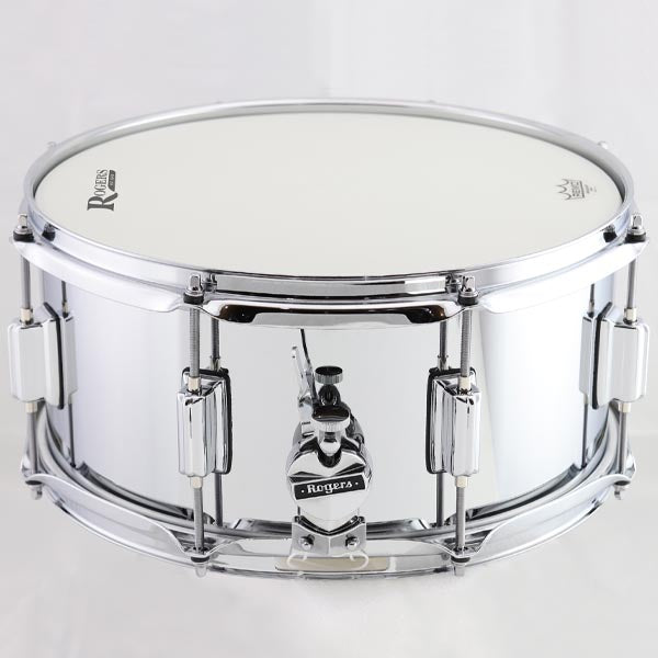 Rogers - Powertone 14×6.5 Chromed Steel Shell Snare, Beavertail lug - Musik Utan Gränser 