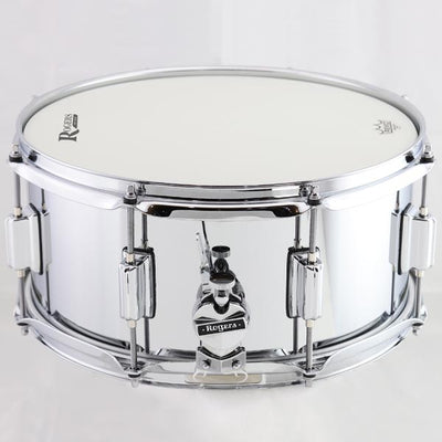 Rogers - Powertone 14×6.5 Chromed Steel Shell Snare, Beavertail lug - Musik Utan Gränser 