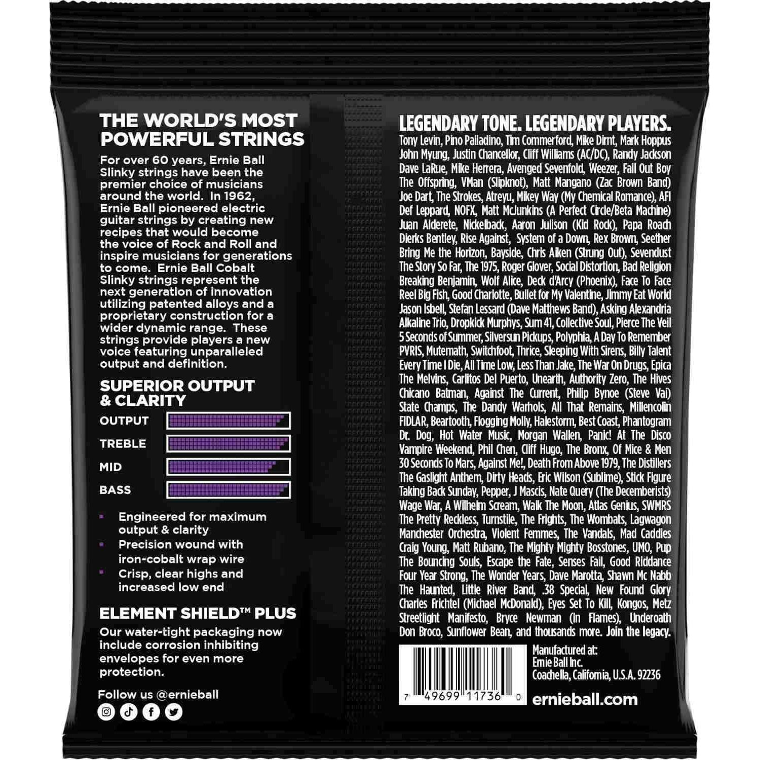 Ernie Ball - 2738 5-String Cobalt Power Slinky Bass - Musik Utan Gränser 