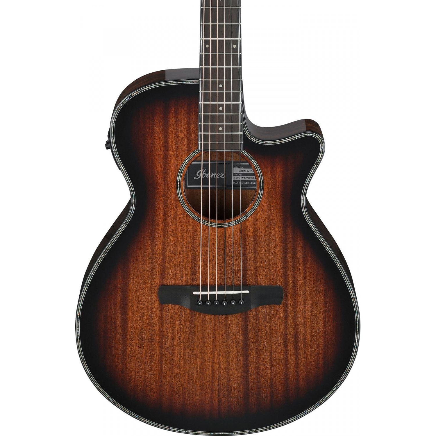 Ibanez - AEG74-MHS Mahogany Sunburst High Gloss - Musik Utan Gränser 