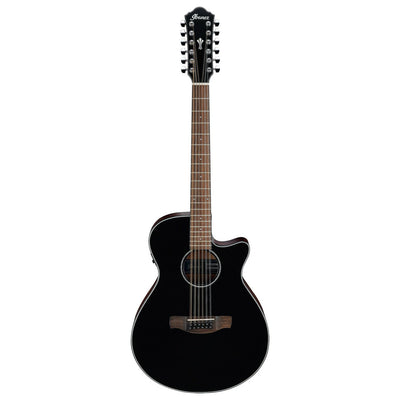 Ibanez - AEG5012-BKH Black High Gloss 12-strängad - Musik Utan Gränser 