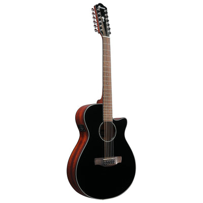 Ibanez - AEG5012-BKH Black High Gloss 12-strängad - Musik Utan Gränser 