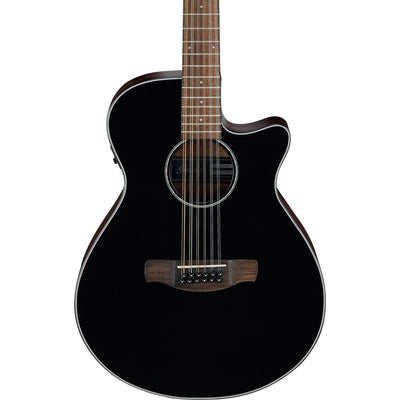 Ibanez - AEG5012-BKH Black High Gloss 12-strängad - Musik Utan Gränser 