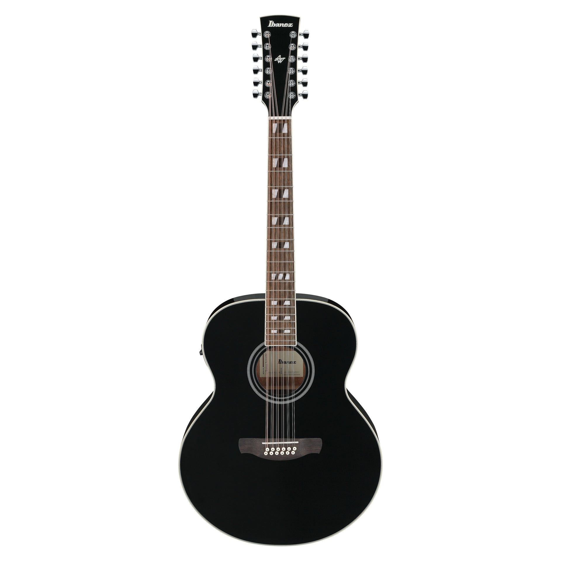 AJ7012M1E-BK Black High Gloss 12-strängad Jumbo