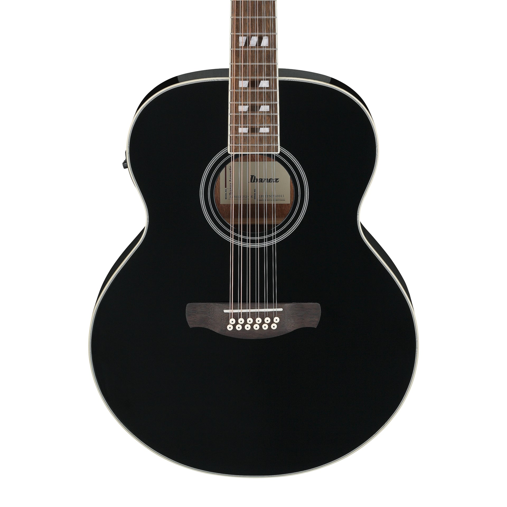 AJ7012M1E-BK Black High Gloss 12-strängad Jumbo