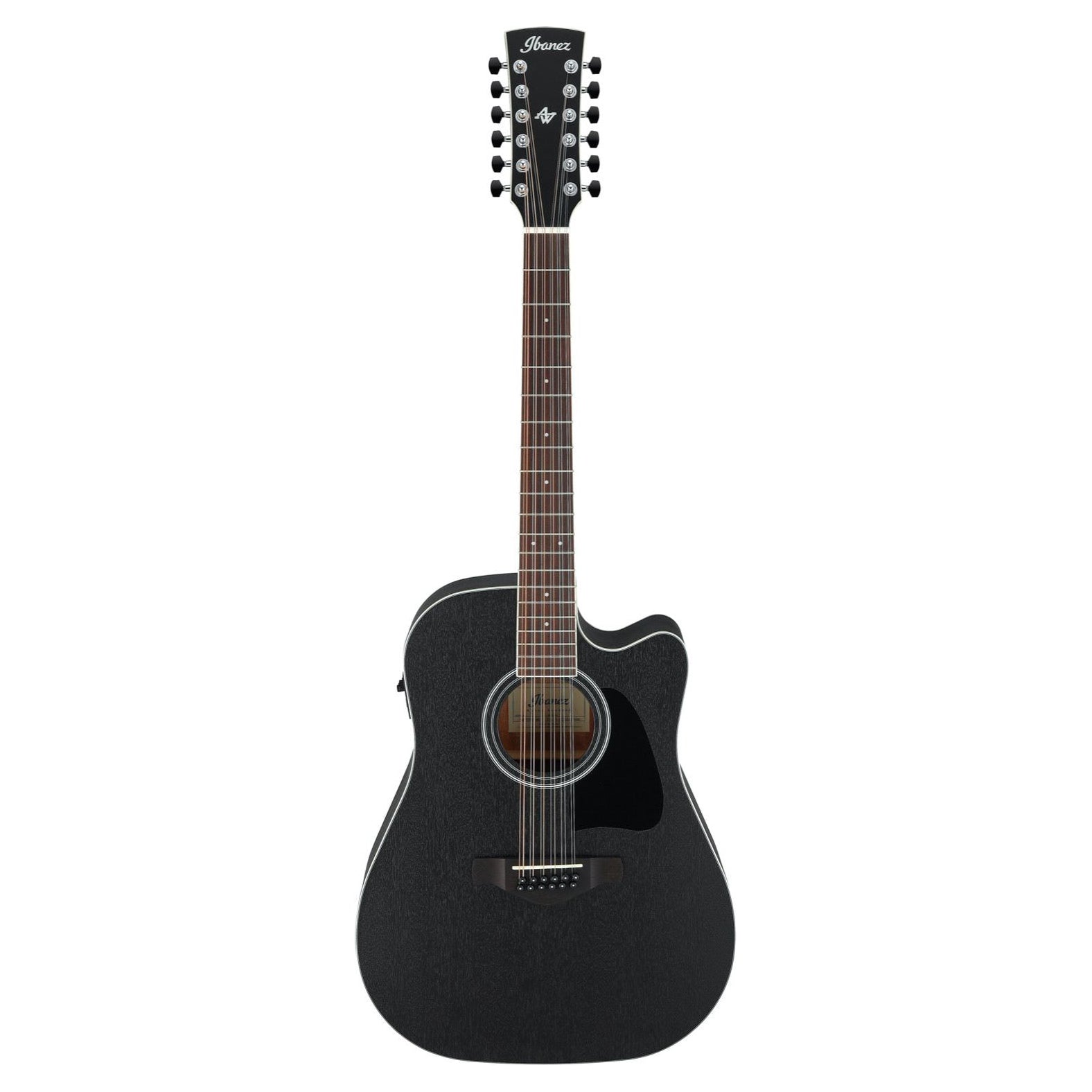Ibanez - AW8412CE-WK Weathered Black 12-strängad - Musik Utan Gränser 