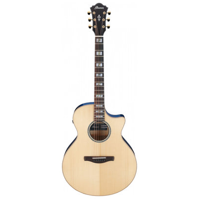 Ibanez - AE390-NTA Natural High Gloss Top Aqua Blue - Musik Utan Gränser 
