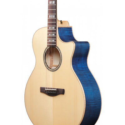 Ibanez - AE390-NTA Natural High Gloss Top Aqua Blue - Musik Utan Gränser 