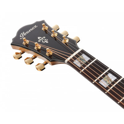 Ibanez - AE390-NTA Natural High Gloss Top Aqua Blue - Musik Utan Gränser 