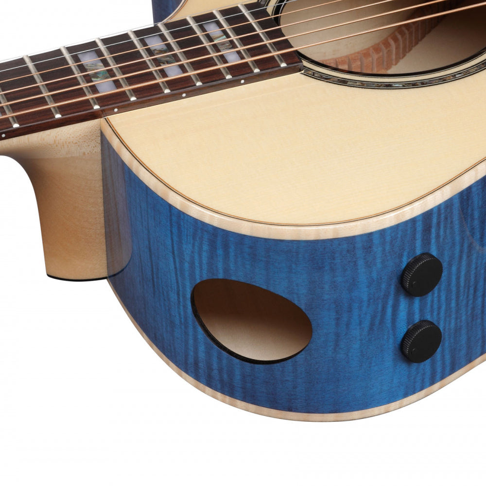 Ibanez - AE390-NTA Natural High Gloss Top Aqua Blue - Musik Utan Gränser 