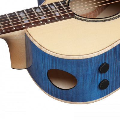 Ibanez - AE390-NTA Natural High Gloss Top Aqua Blue - Musik Utan Gränser 