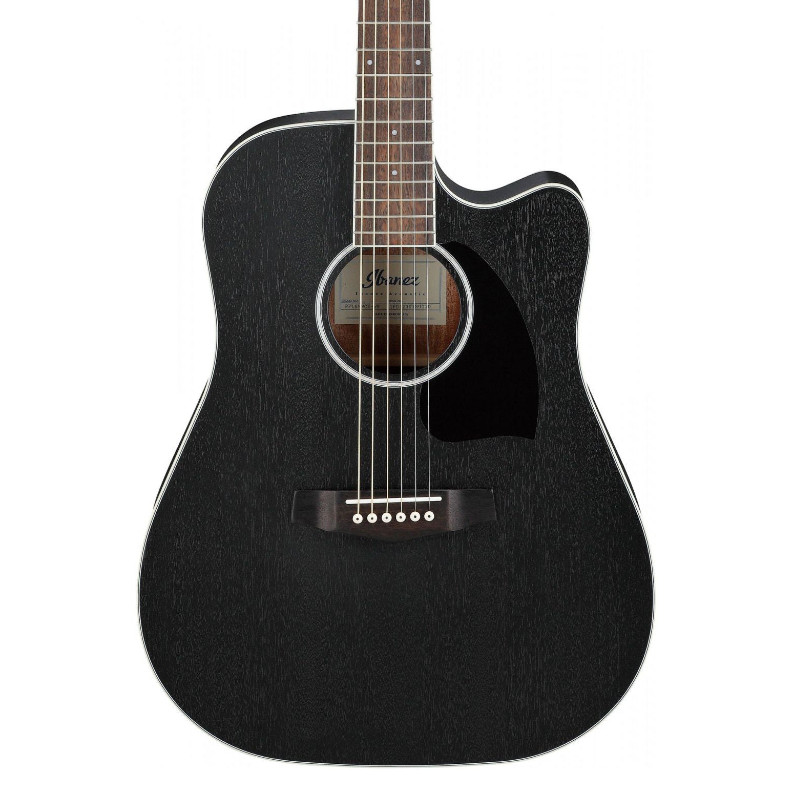Ibanez - PF16MWCE-WK Weathered Black Open Pore - Musik Utan Gränser 