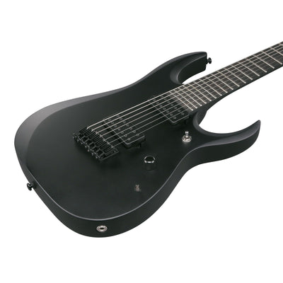 Ibanez - RGDRB71-BKF Black Flat Iron Label 7-strängad - Musik Utan Gränser 
