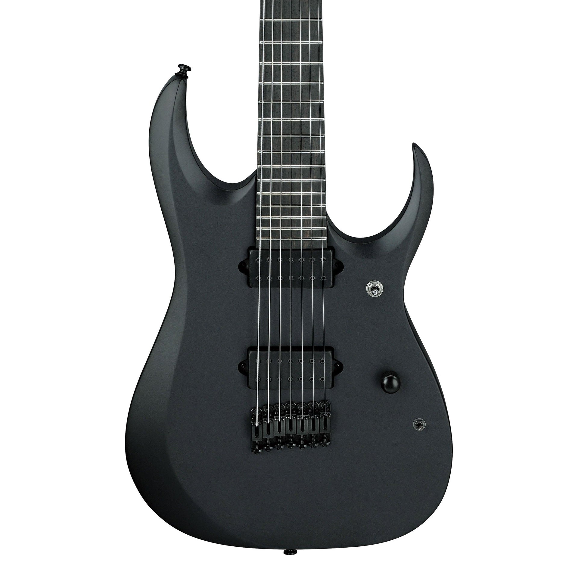 Ibanez - RGDRB71-BKF Black Flat Iron Label 7-strängad - Musik Utan Gränser 