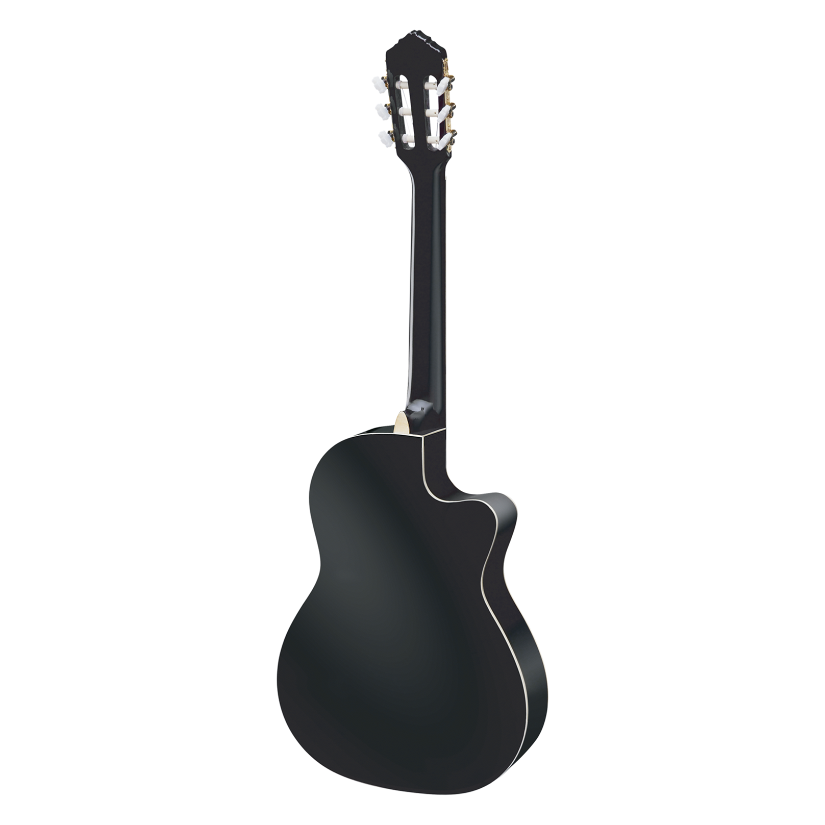 Ortega - RCE145LBK 4/4 med mik Thin Left Gloss Black - Musik Utan Gränser 