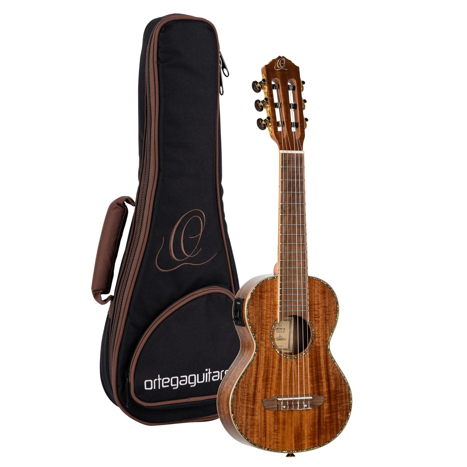 Ortega - RGLE18ACA Acacia Solid Top Guitarlele med mik - Musik Utan Gränser 